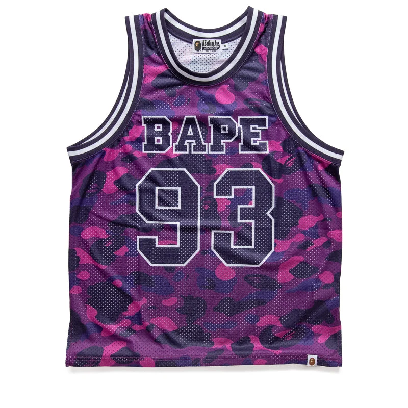 High waist design A Bathing Ape Color Camo Basketball Tank Top - Purple