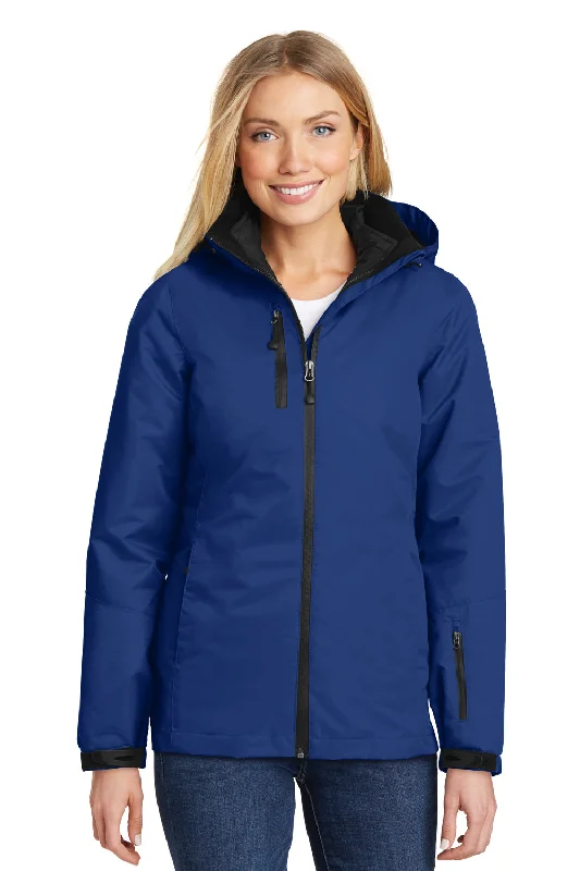 Energetic Port Authority Womens Vortex 3-in-1 Waterproof Full Zip Hooded Jacket - Night Sky Blue/Black