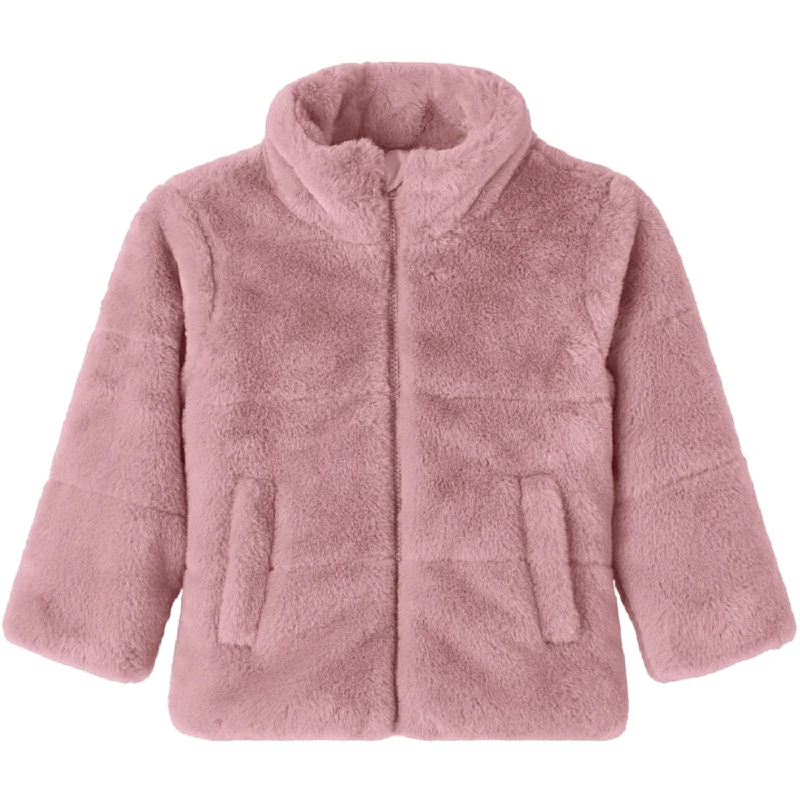 Single-shoulder Neck Design Name It Lilas Mila Faux Fur Jacket