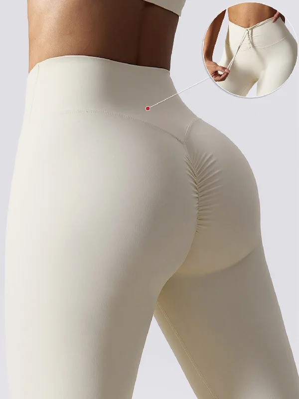 Sweet Fresh Feeling ZASUWA Female Drawstring Scrunch Bum Leggings