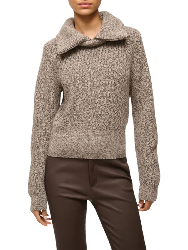 Leisure Travel Christopher Sweater In Mocha Melange