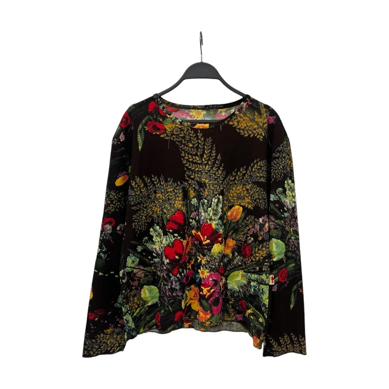 Street Style Jean Paul Gaultier/LS T-Shirt/L/Floral Pattern/MLT/JPG Jeans Floral Long Sleeve