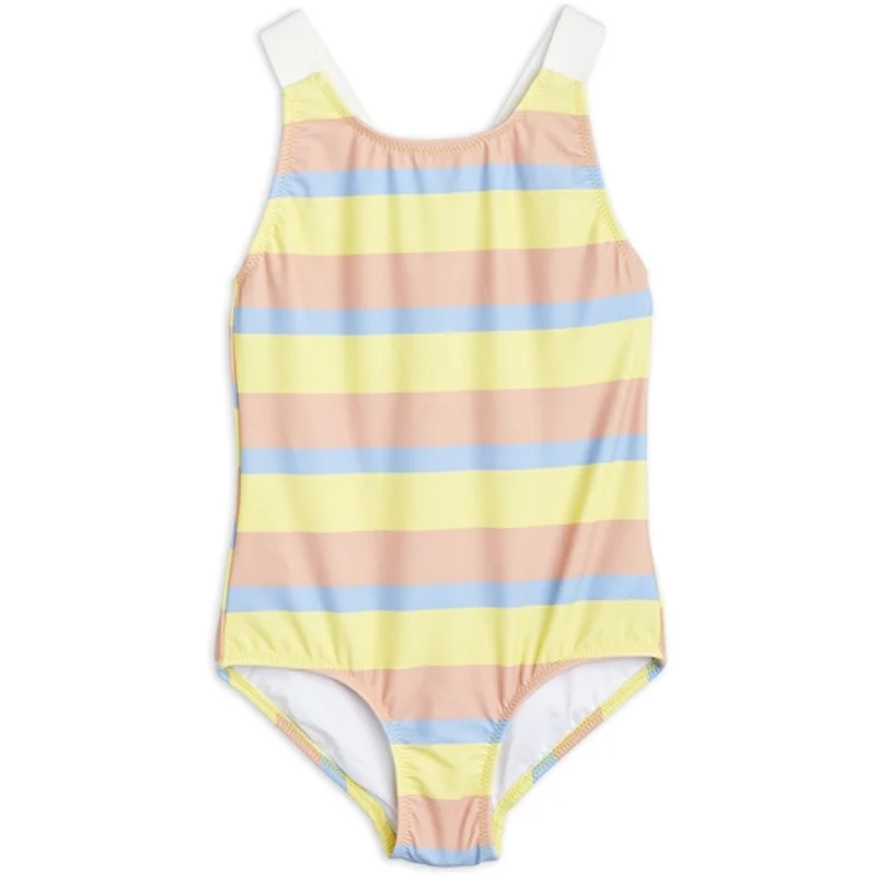 Slim Fit Mini Rodini Pastel Stripe Swim Suit Multi