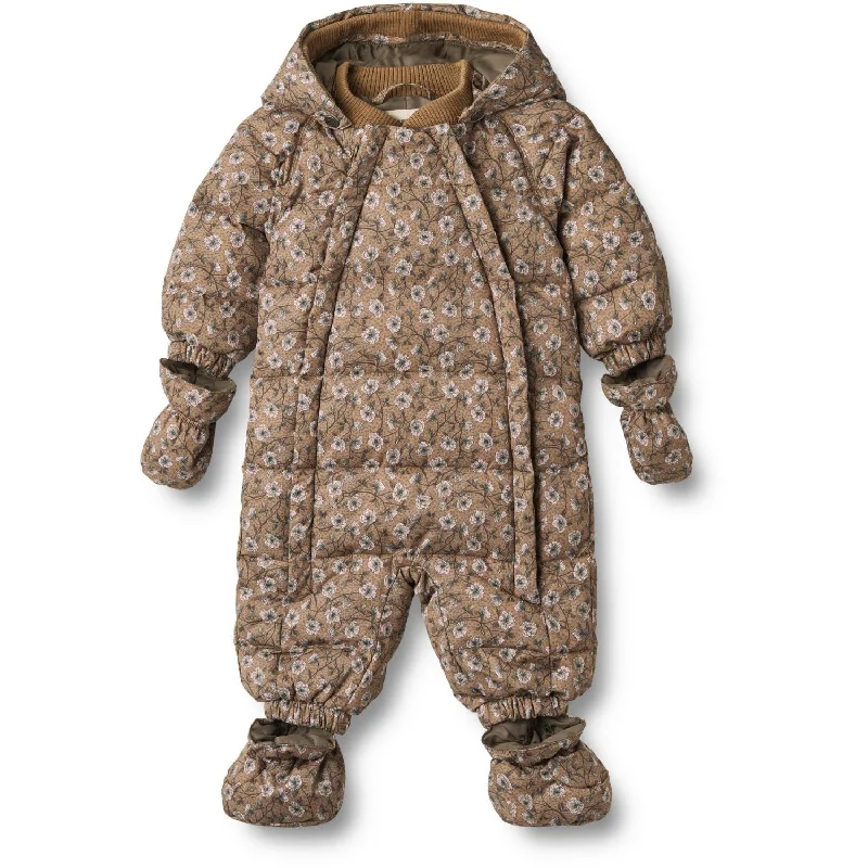 Amazing design Wheat Caramel Anemones Puffer Baby Suit Edem