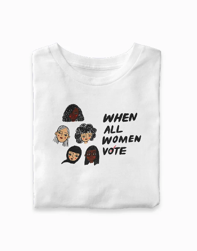 Retro Woolen Jacket When All Women Vote Tee