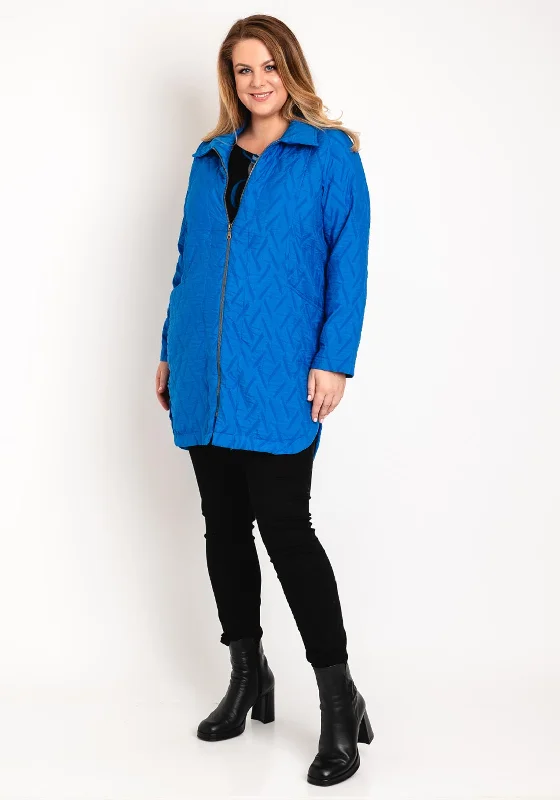 Street Fashion Style Pont Neuf Dafny Jacquard Long Jacket, Blue