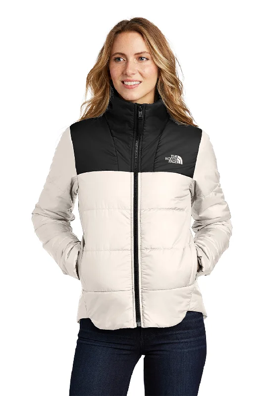 Street Vertical And Horizontal Design The North Face Womens Everyday Water Resistant Insulated Full Zip Jacket - Vintage White