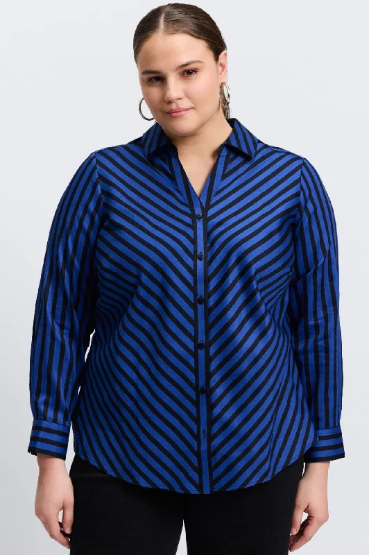 Celebrity Style Mary Plus No Iron Stripe & Gingham Shirt