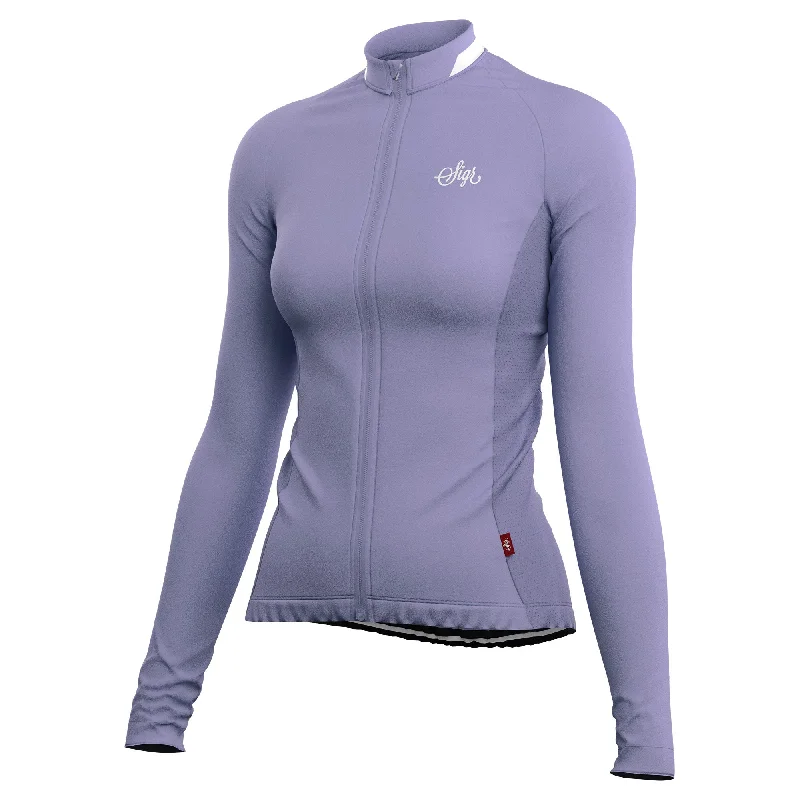 Sweet And Cute Style Wildflower Light Purple Women's Long Sleeved Jersey