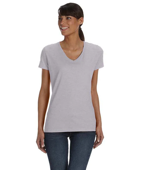 Sports Zipper Style L39VR - Fruit of the Loom Ladies HD Cotton™ V-Neck T-Shirt