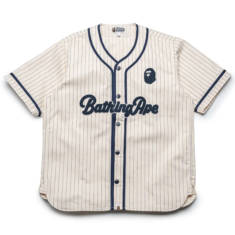 Fashionable and casual A Bathing Ape Baseball Jersey - Ivory