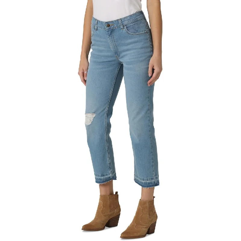 Mid-length Style Wrangler Womens High Rise Light Wash Straight Leg Jeans