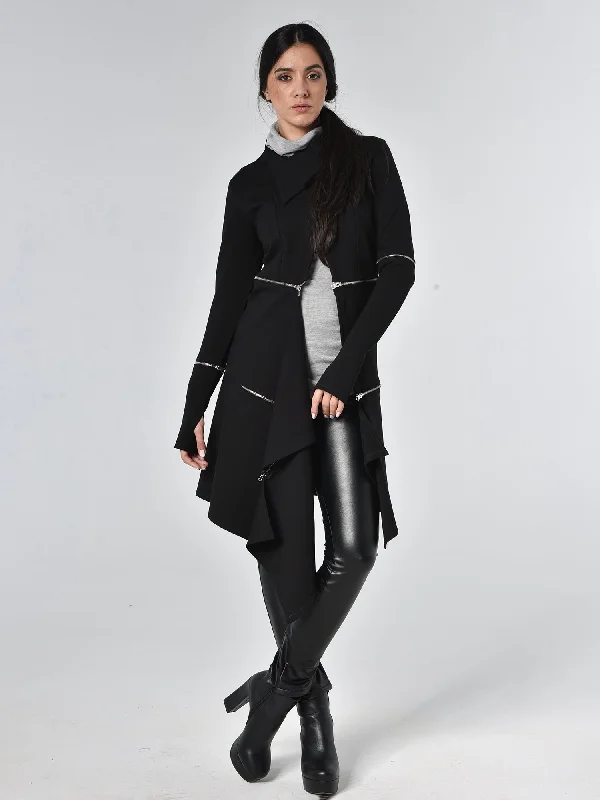 British casual Avant Garde Black Coat