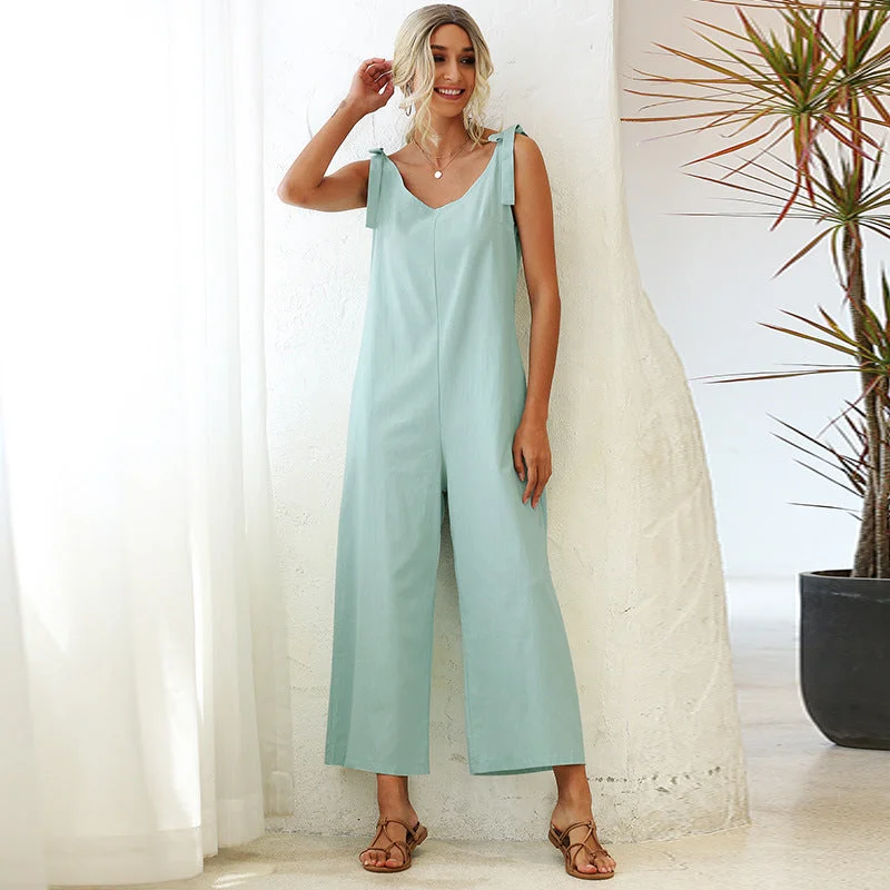 Noble Temperament Casual Summer Wide Legs Jumpsuits & Rompers