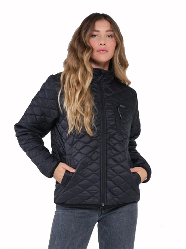 Retro Style Gale Wind Black Puffer Jackets