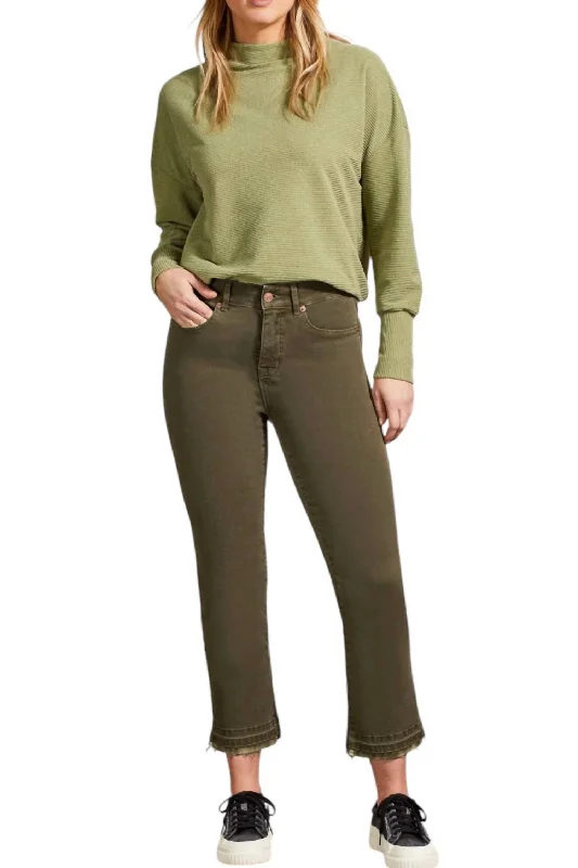 Energetic Sophia Curvy Micro Flare Jeans In Olive