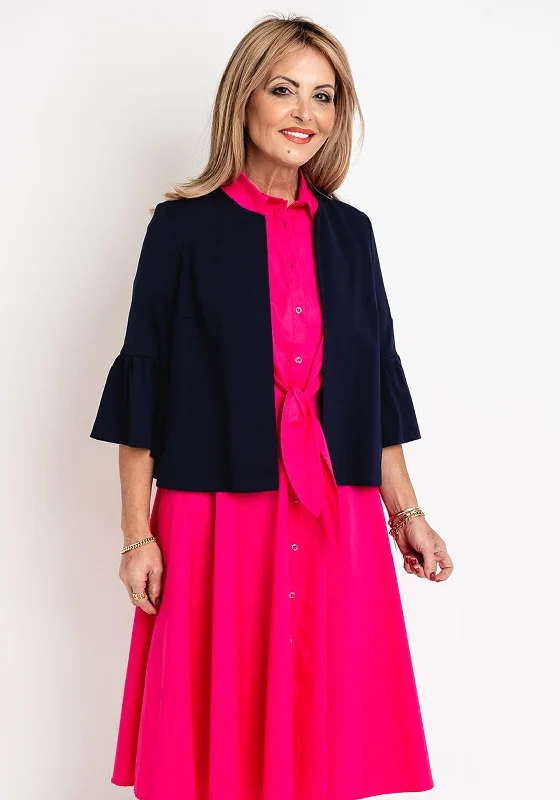 Beautiful Romance Kate Cooper Flared Cuff Sleeve Open Jacket, Navy