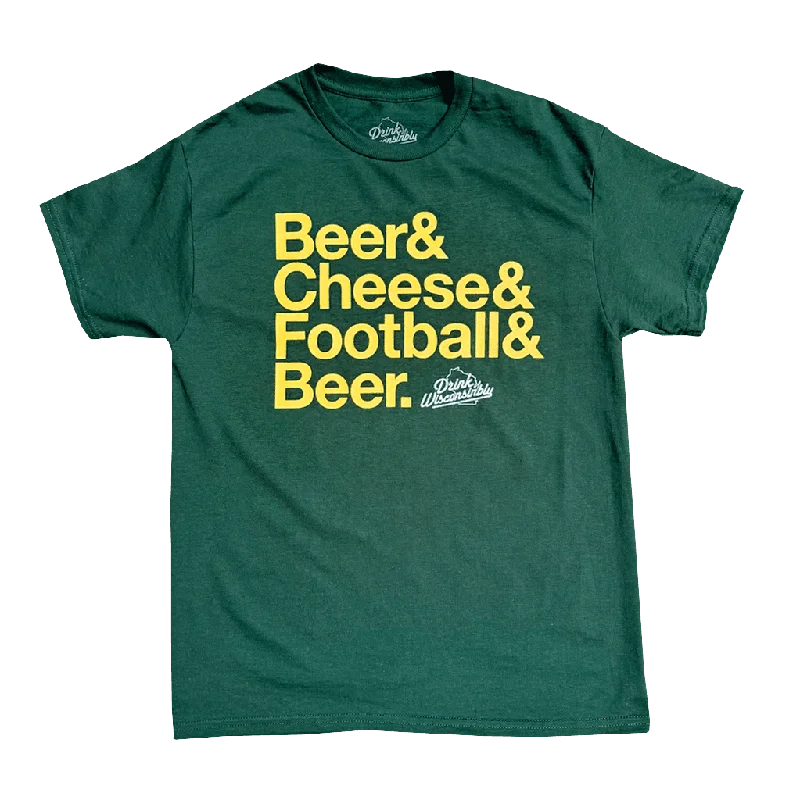 Energetic "Beer & Cheese & Football & Beer" T-Shirt