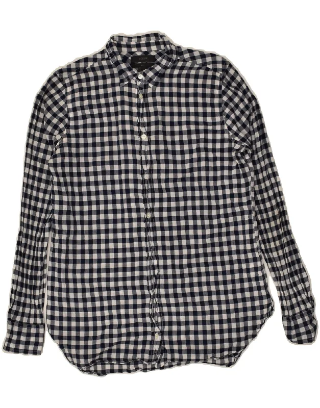 Retro Woolen Jacket J. CREW Womens Shirt US 0 XS Black Gingham Cotton