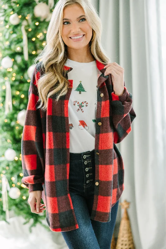 Sweet Princess Skirt Stay Here Red Buffalo Plaid Button Down Top