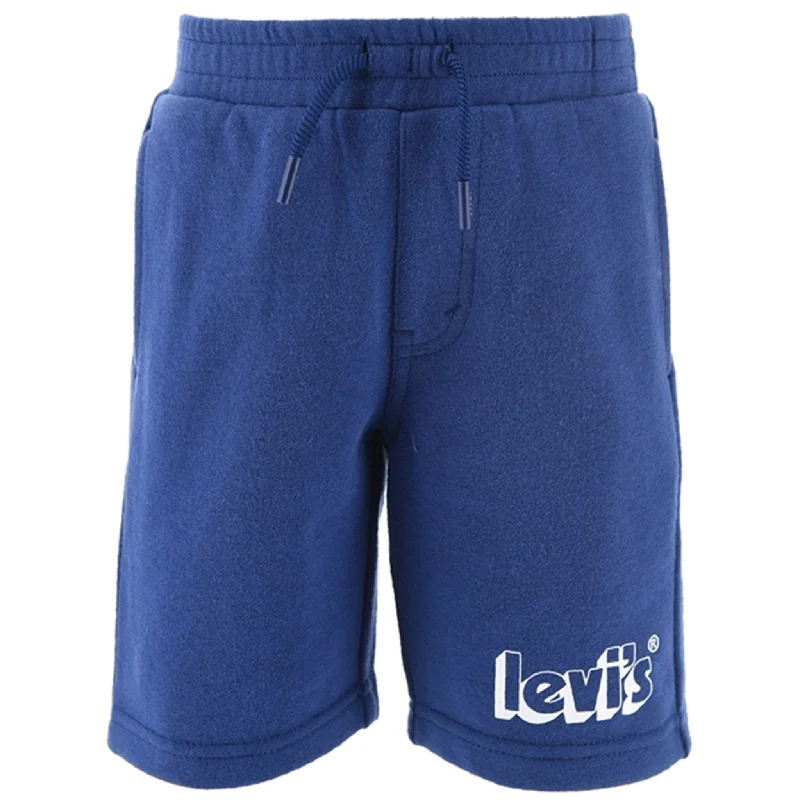 Sweet Stand-Up Collar Style Levi's Fleece Shorts Estate Blue