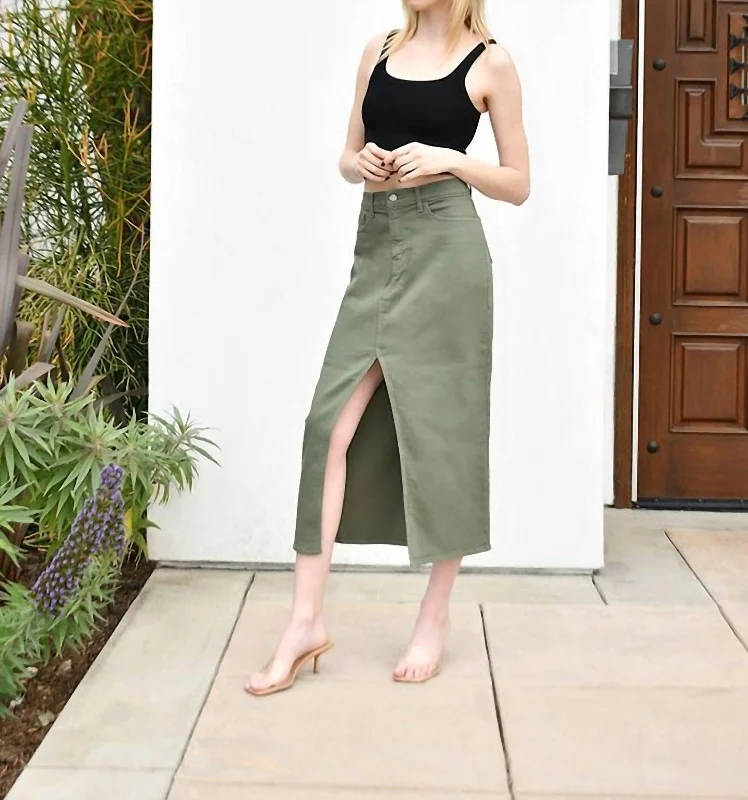 Fashionable and casual Maxine Skirt In Army