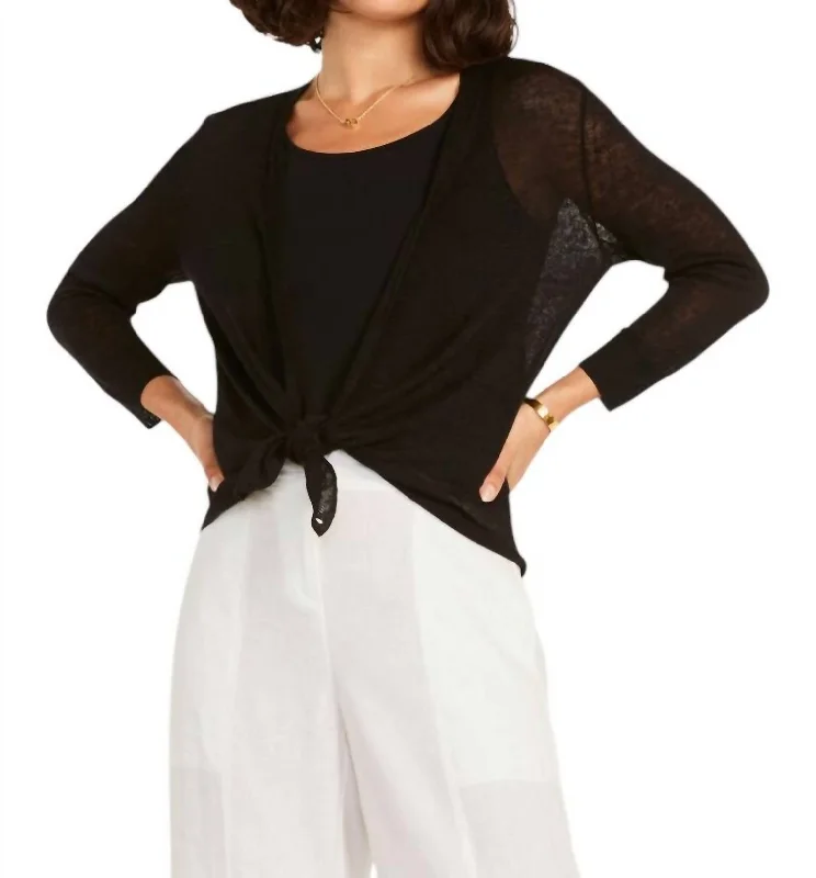 Street Letter Style 4 Way Cardigan In Black Onyx