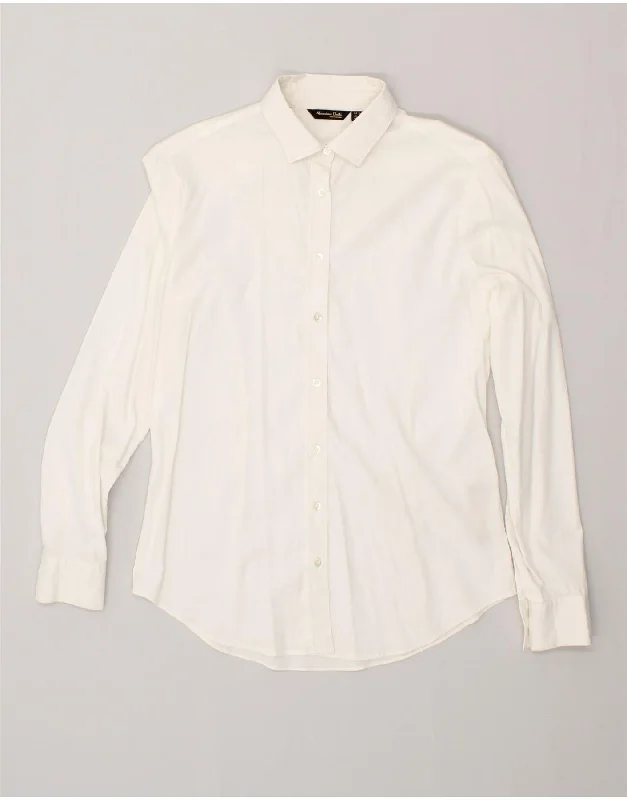 Street Fashion Style MASSIMO DUTTI Womens Shirt EU 38 Medium White Cotton