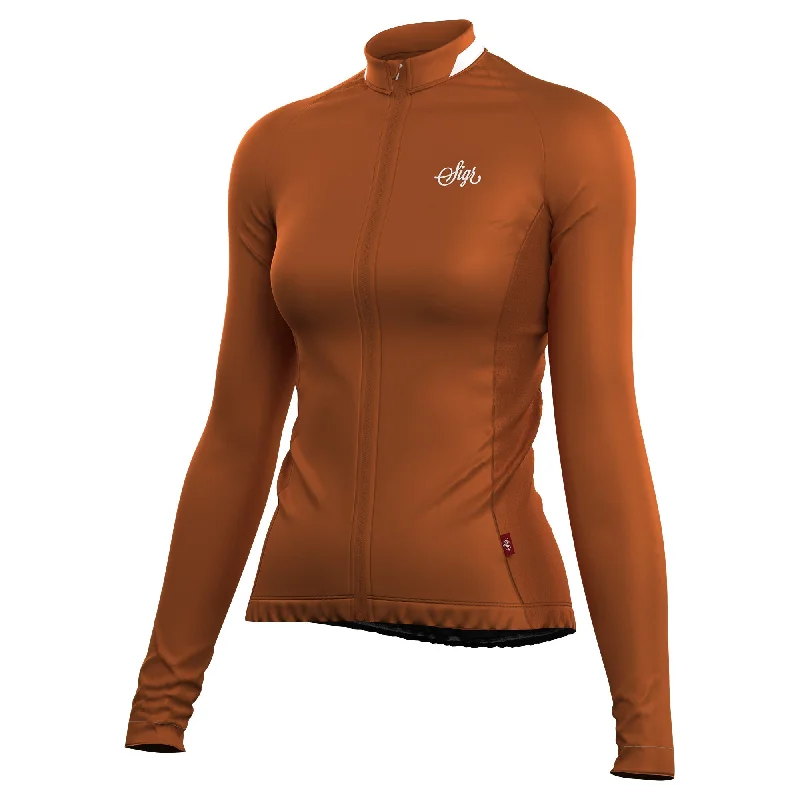 Sweet Flower Style Wildflower Brown Women's Long Sleeved Jersey