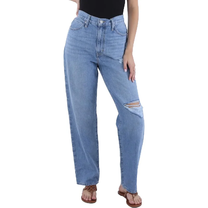 Sweet College Style Levi Strauss & Co. Womens '94 Baggy Mid-Rise Distressed Straight Leg Jeans