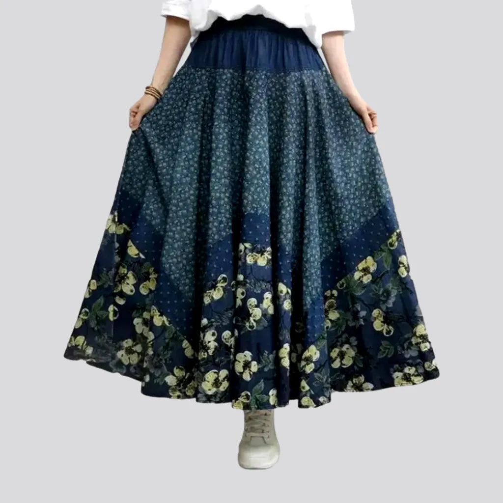 Sweet Words Boho women's denim skirt