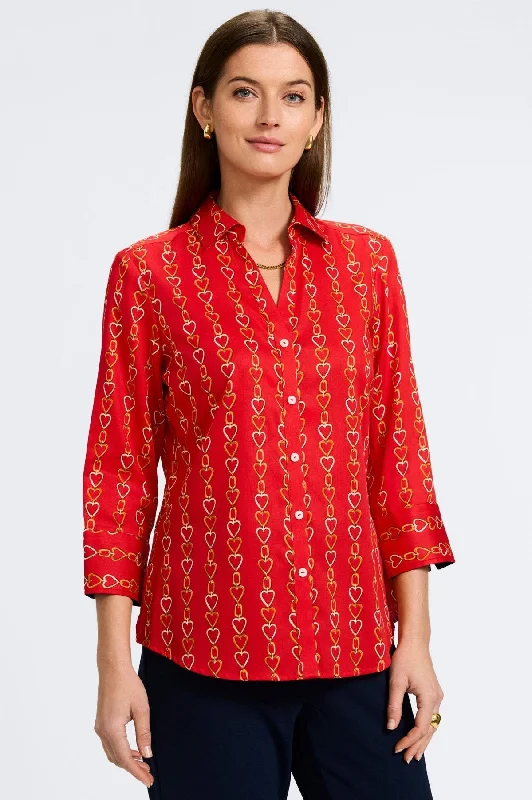 Design sense Mary No Iron Love Chain 3/4 Sleeve Shirt