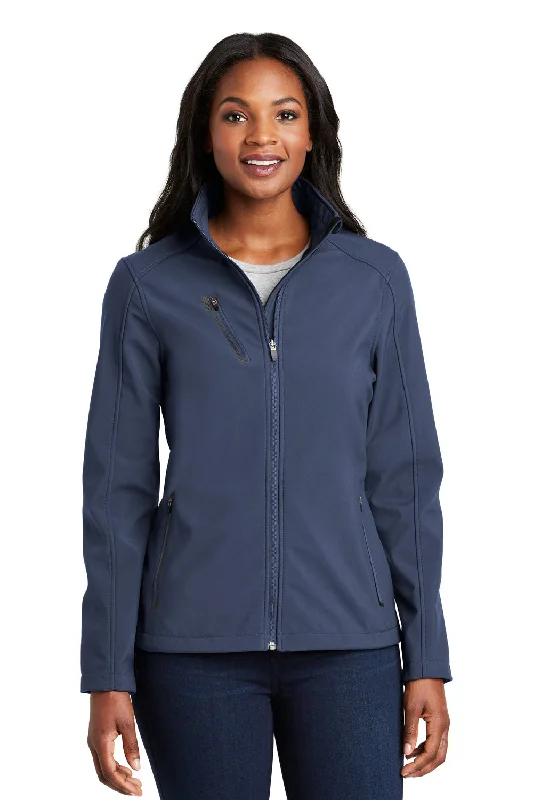 Windbreaker fashion Port Authority Womens Welded Wind & Water Resistant Full Zip Jacket - Dress Navy Blue