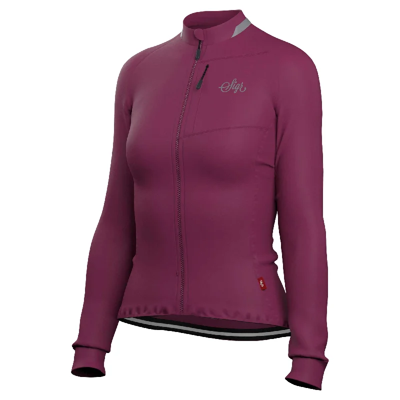 Energetic Ljung Deep Red Women's Warmer Long Sleeved Cycling Jersey