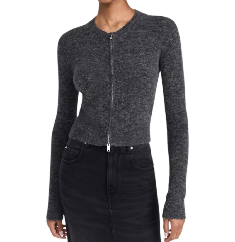 Sports Comfort Style Oaka Cardigan In Dark Grey