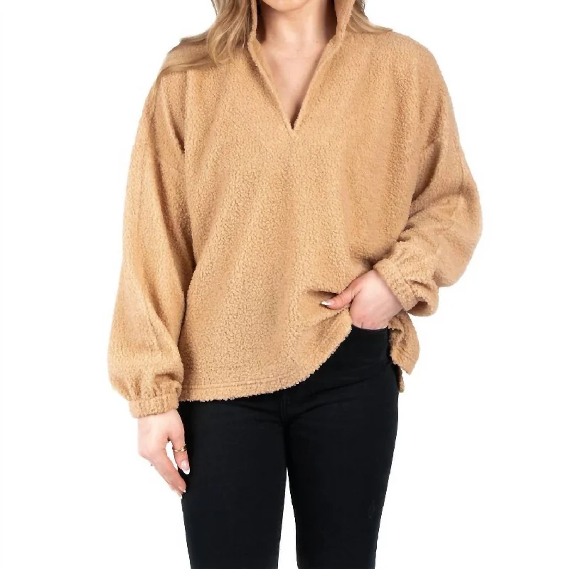 Simple research Poppy Long Sleeve Top In Teddy