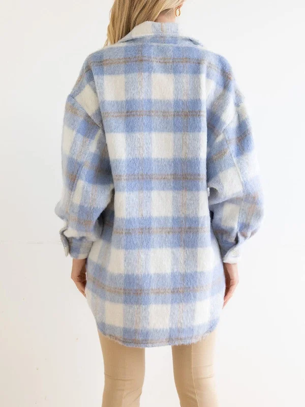 Retro Style Comfy Plaid Shacket for Fall