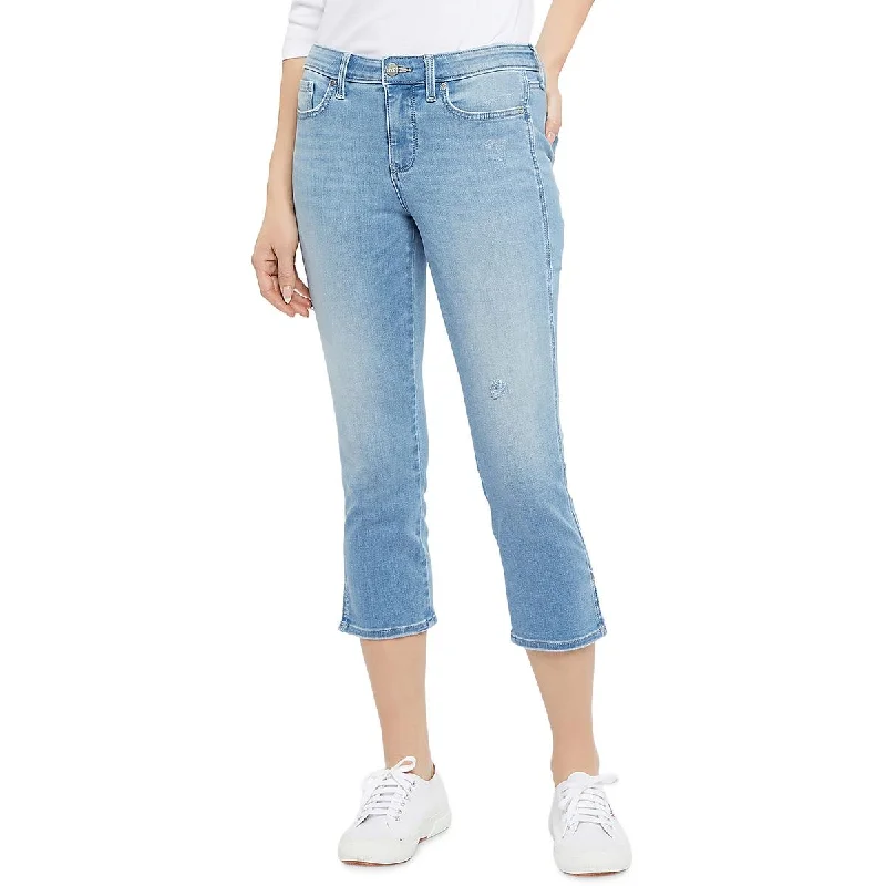 Sweet Student Style NYDJ Womens Chloe Mid Rise Split Hem Capri Jeans