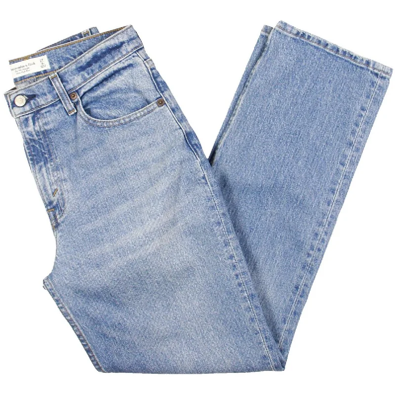 Sweet Unique Design Abercrombie & Fitch Womens Ultra High Rise Medium Wash Straight Leg Jeans