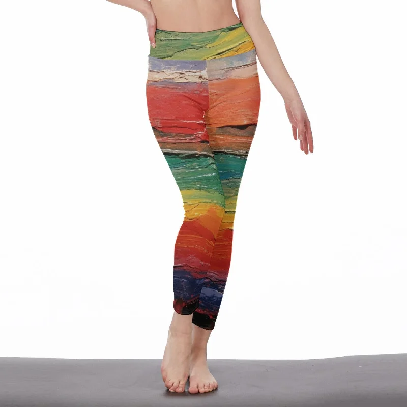 Avant-garde trend Painted Sunset | High Waist Leggings