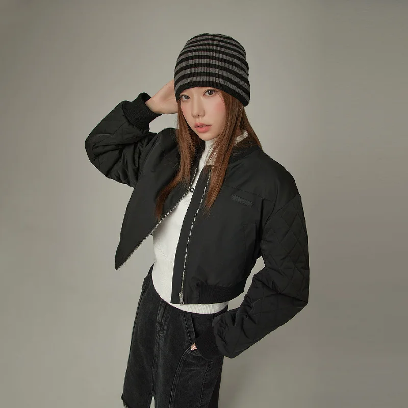 Elegant Style Loose Fit Varsity Qualited Sleeve Jacket