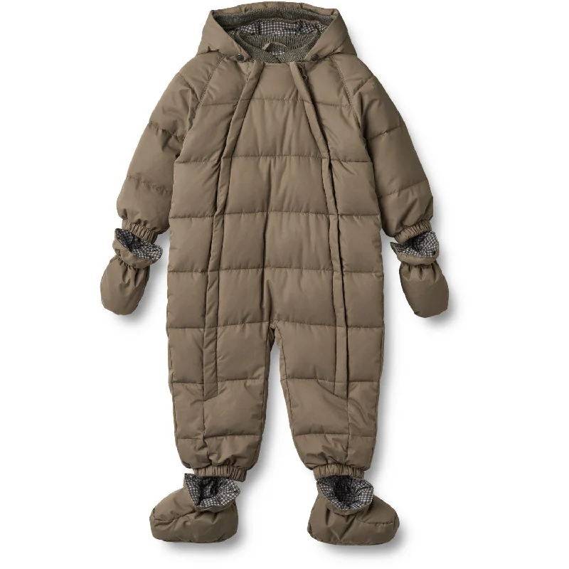 Round neck design Wheat Dry Wood Puffer Baby Suit Edem