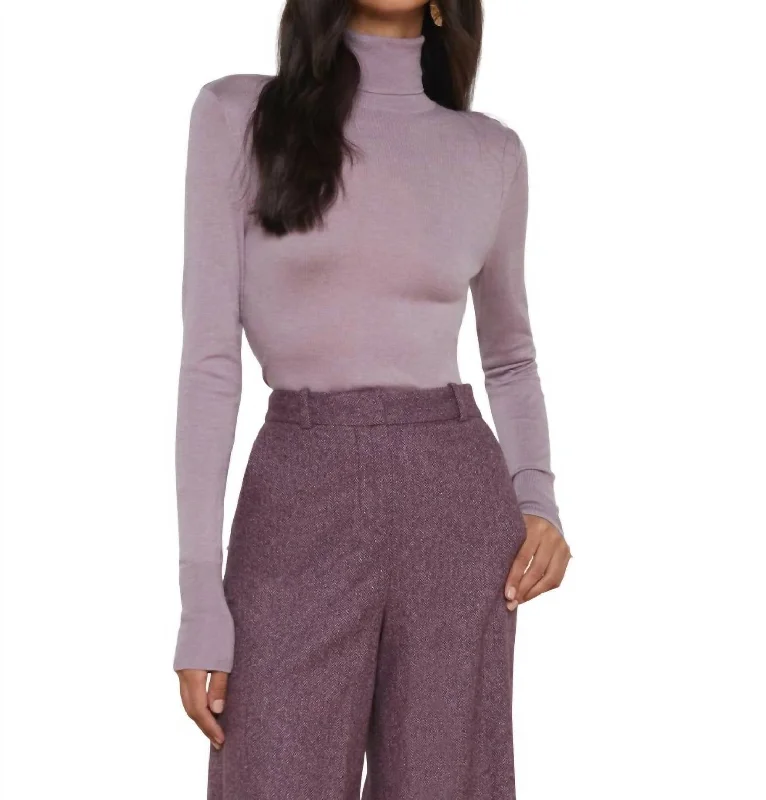 Affordable selection Flora Turtleneck Sweater In Wisteria/gold