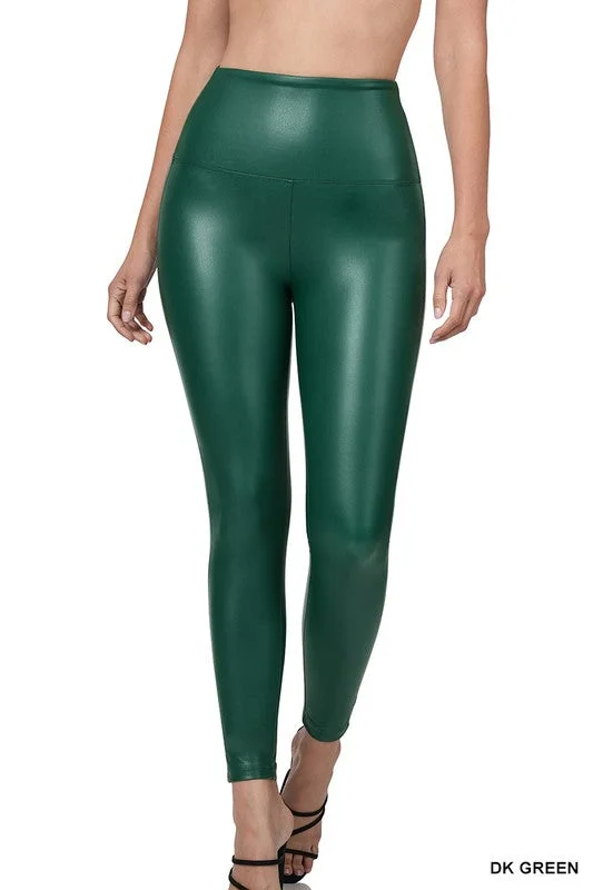 Knowledge And Elegance Sexy High Rise Faux Leather Leggings (Various Colors)