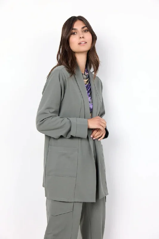 Sweet Soft Feeling Soyaconcept Siham Open Cardigan, Dusty Green