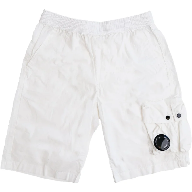 Sports litigation style C.P. Company Gauze White Bermuda Shorts