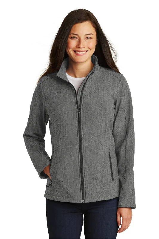 Low-key Luxury Port Authority Womens Core Wind & Water Resistant Full Zip Jacket - Heather Pearl Grey