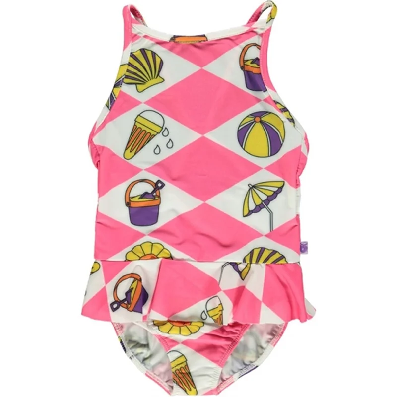 Comfortable down Småfolk Pink Summer Vacation Swimsuit