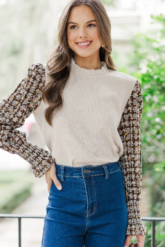 Sweet And Cute Style Feeling So Happy Cream Embroidered Blouse