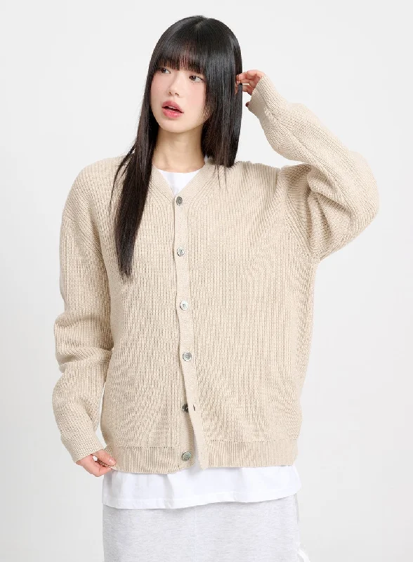 Retro Design Oversized Knit Cardigan CM415